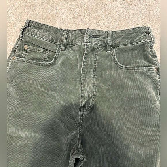 Anthropologie Pilcro the Annie Wide-Leg Corduroy Pants Size 27 - Green Utility - Picture 3 of 5